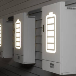 Close-up View Of Home Battery Storage System On Building Facade